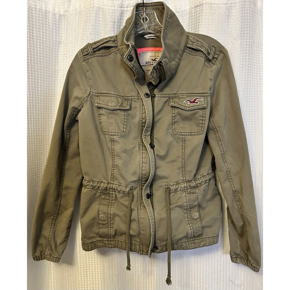 Y2K Hollister Womens Large Army Green Military Utility Jacket